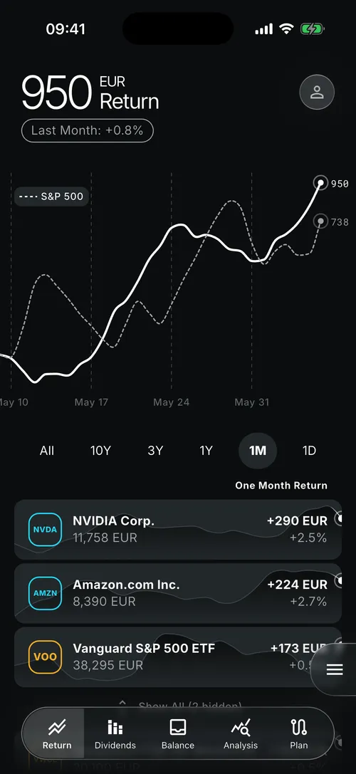 Planfolio app screenshot 1